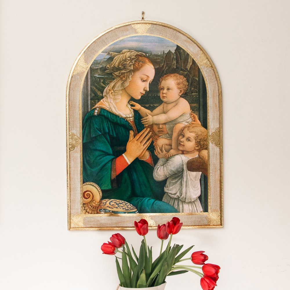 Arched Lippi Madonna Florentine Plaque