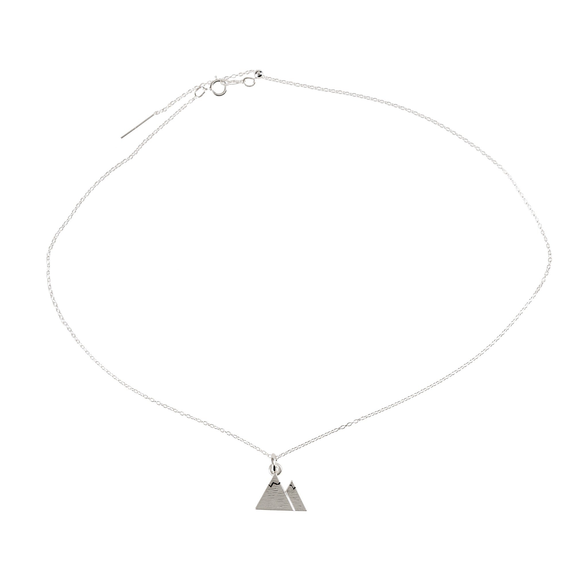 Praystrong Sterling Silver Mountain Necklace