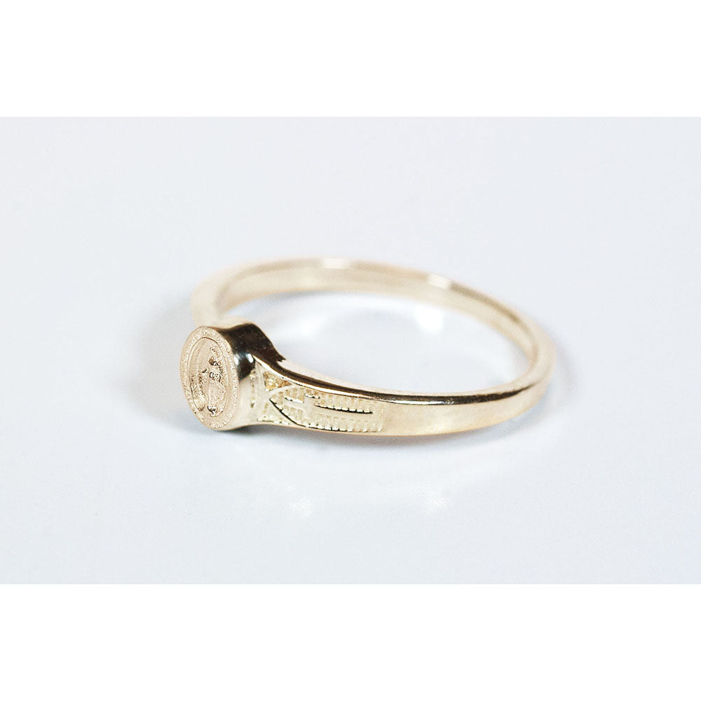 14 KT Gold Miraculous Medal Ring - Multiple Sizes