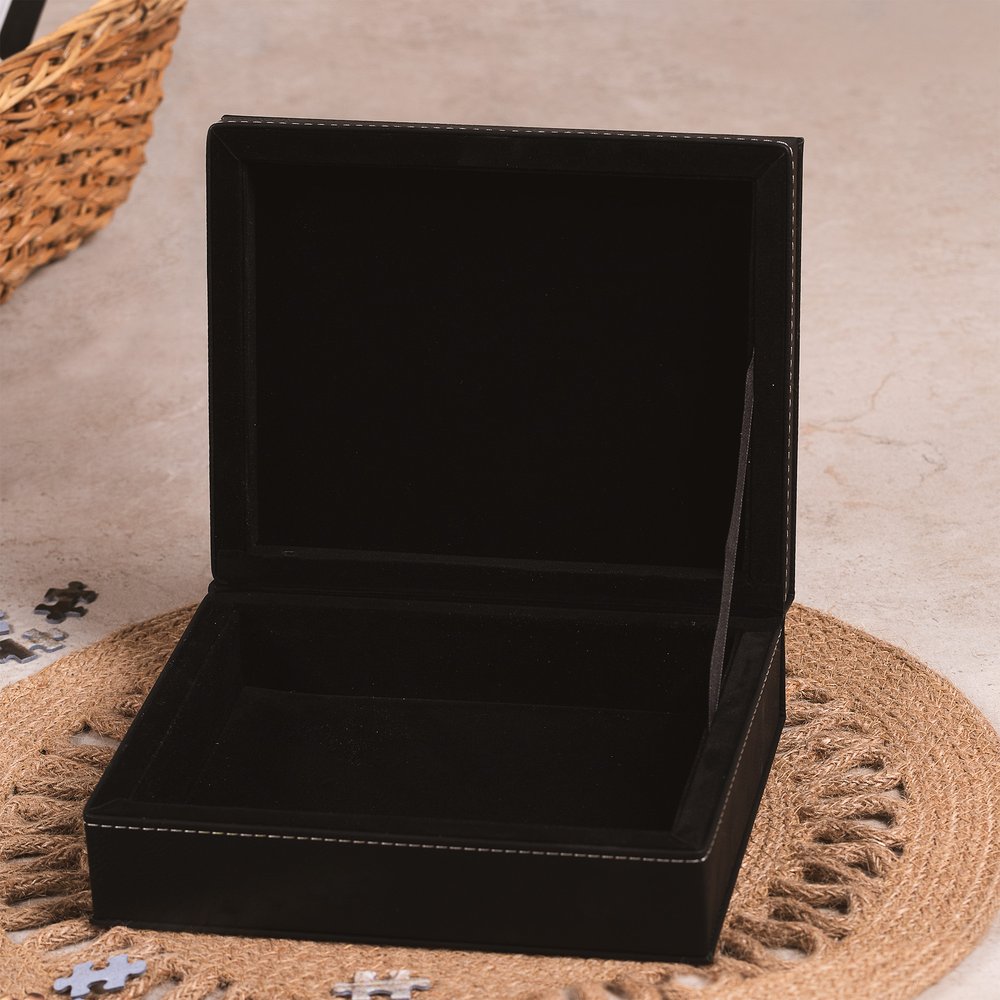 Personalized Black Leather Sacramental Keepsake Box