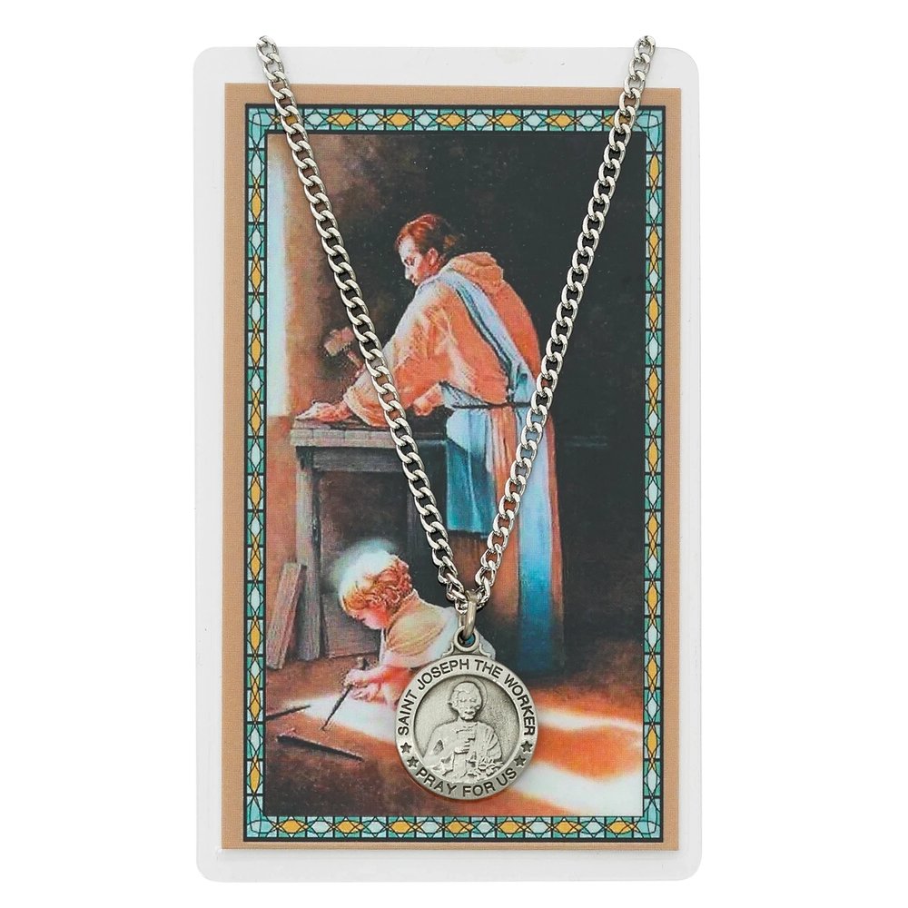 St. Joseph the Worker Necklace & Prayer Card Set