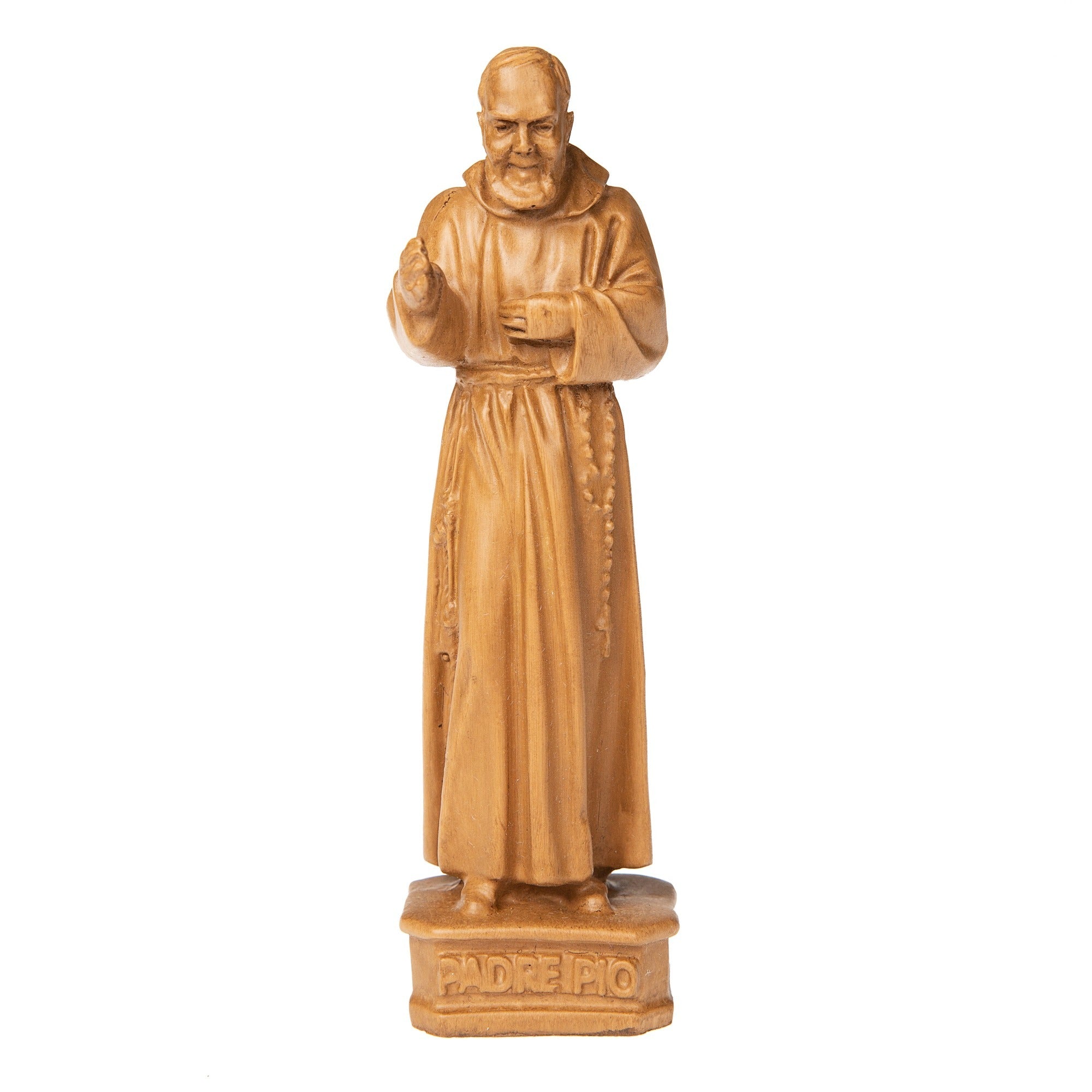Natural Finish St. Padre Pio Statue