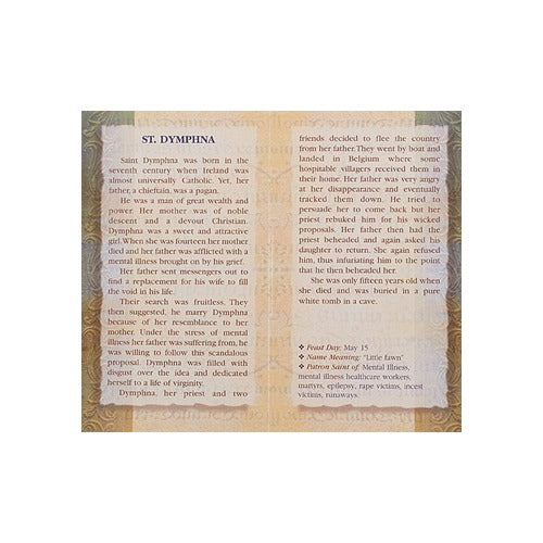 St. Dymphna - Mini Lives of the Saints Folded Prayer Card