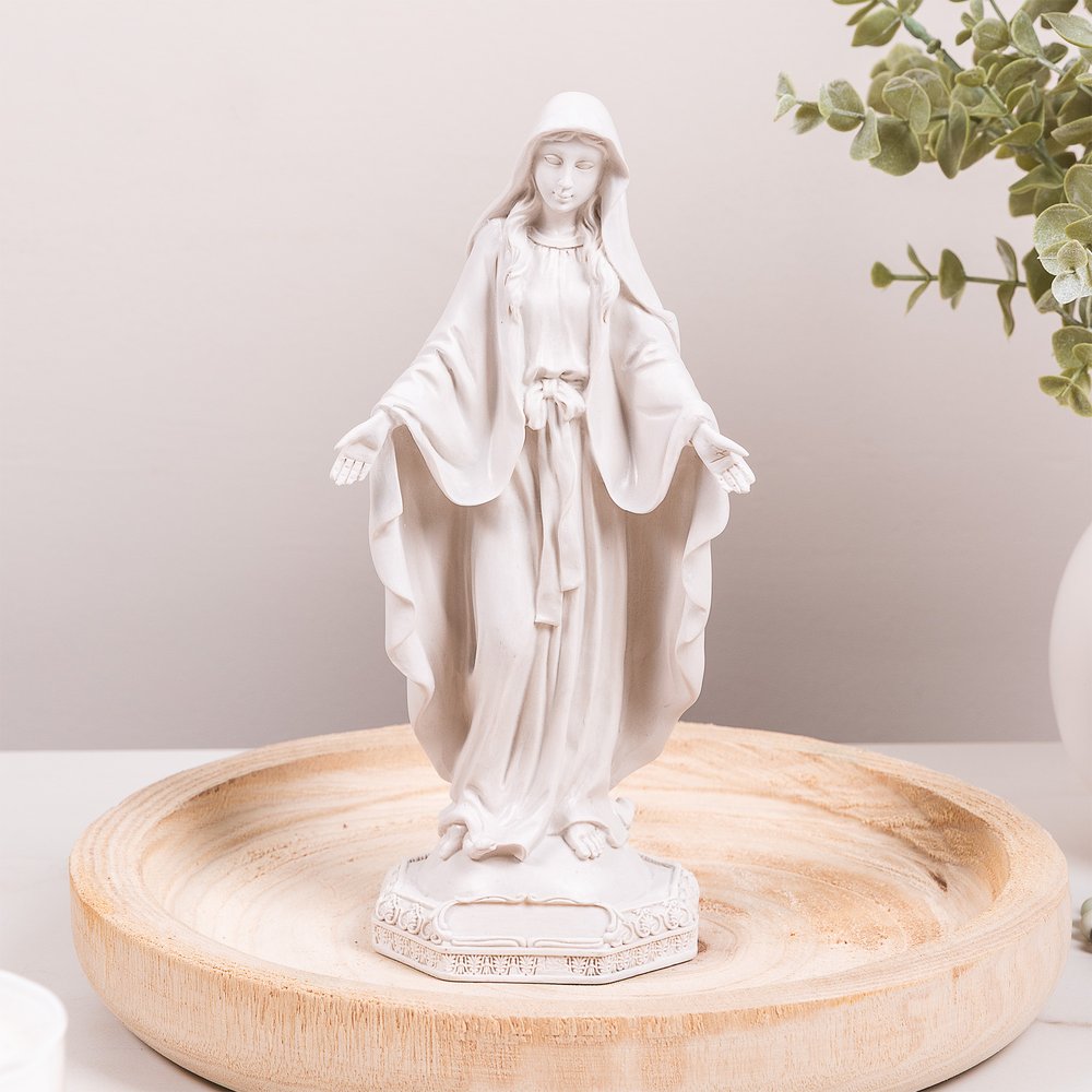 White Our Lady of Grace Statue - 8"