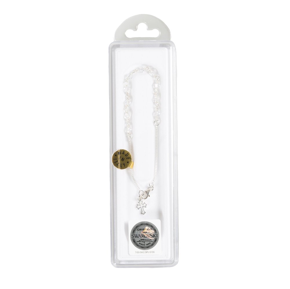 Swarovski Sterling and Clear Crystal Rosary Bracelet