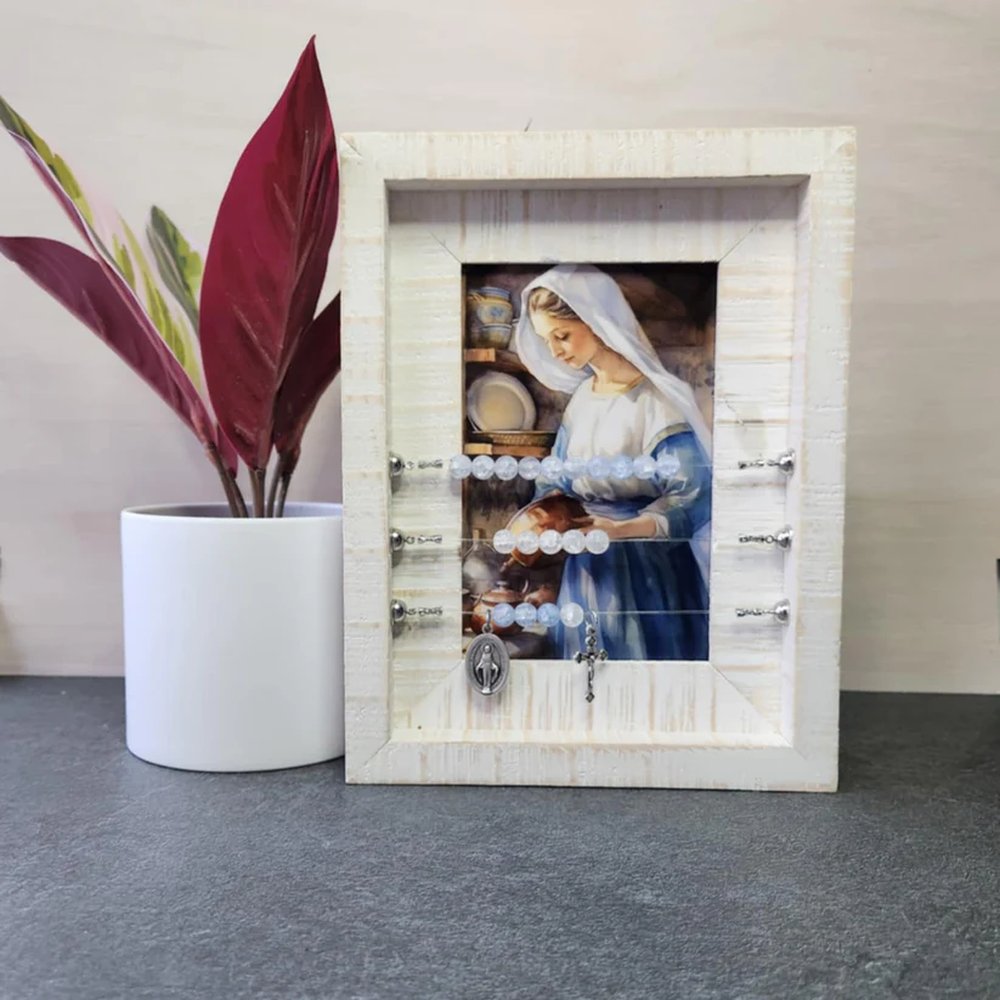 Kitchen Madonna Framed Print Abacus Rosary