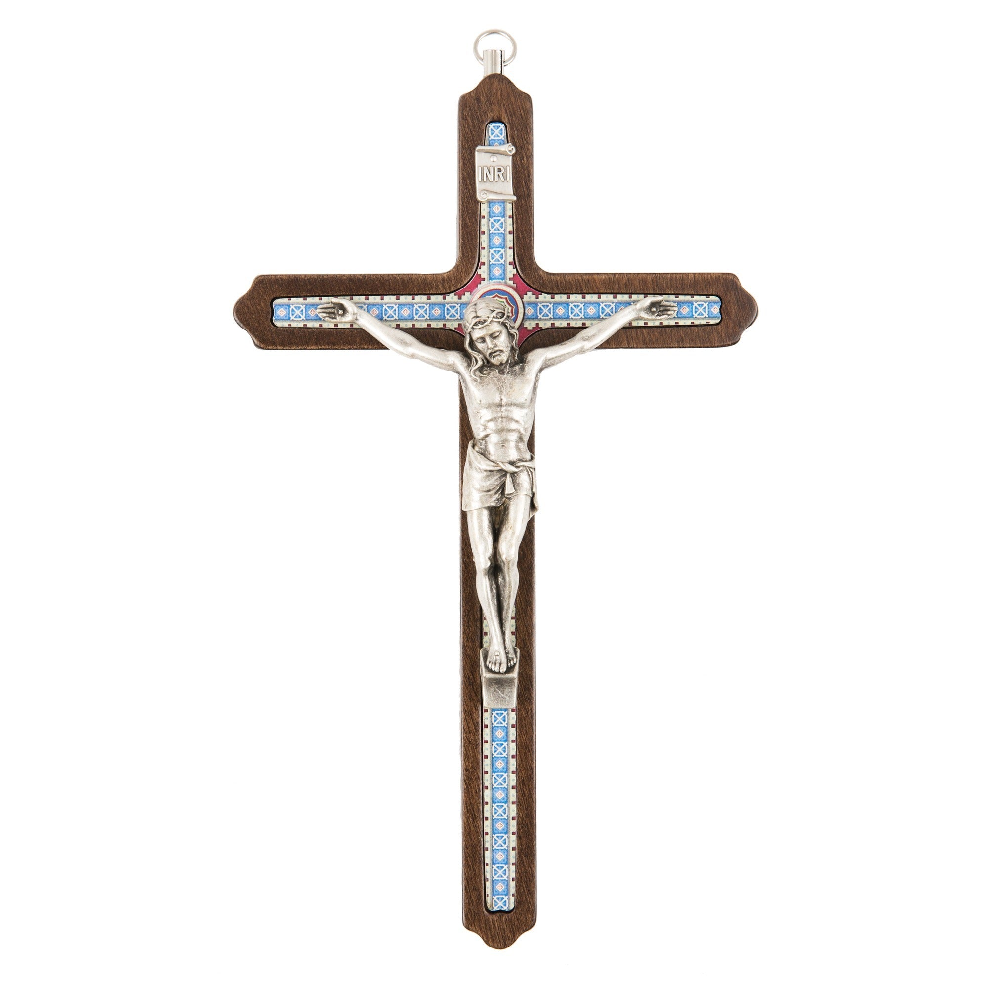 Wood Crucifix with Decorative Pattern