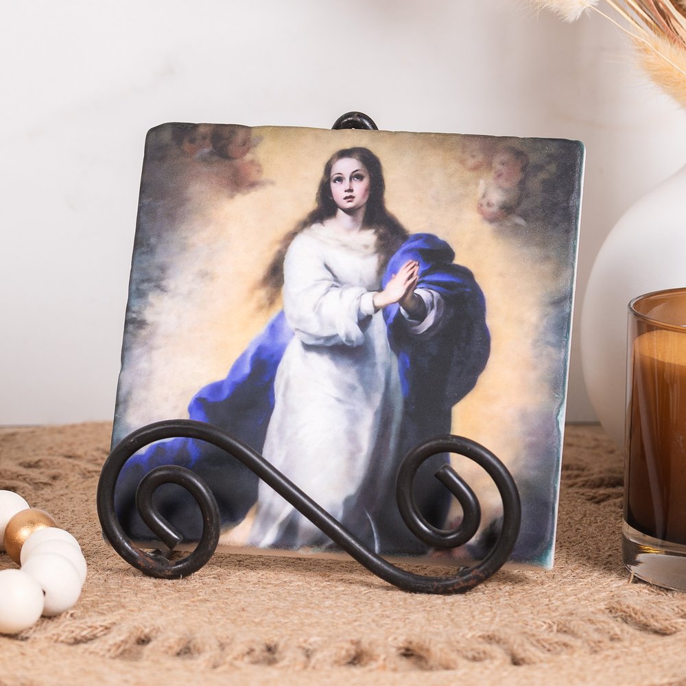 Murillo's Immaculate Conception Tumbled Stone Tile - 6" x 6"
