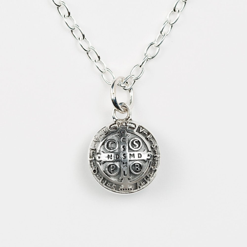 Sterling Silver St. Benedict Charm Necklace