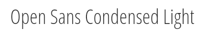 Preview of the font Open sans condensed light