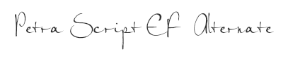Preview of the font Petra script ef alternate