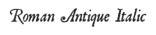 Preview of the font Roman antique italic