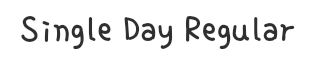 Preview of the font Single day regular