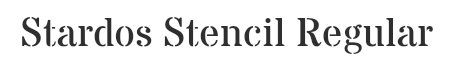 Preview of the font Stardos stencil regular