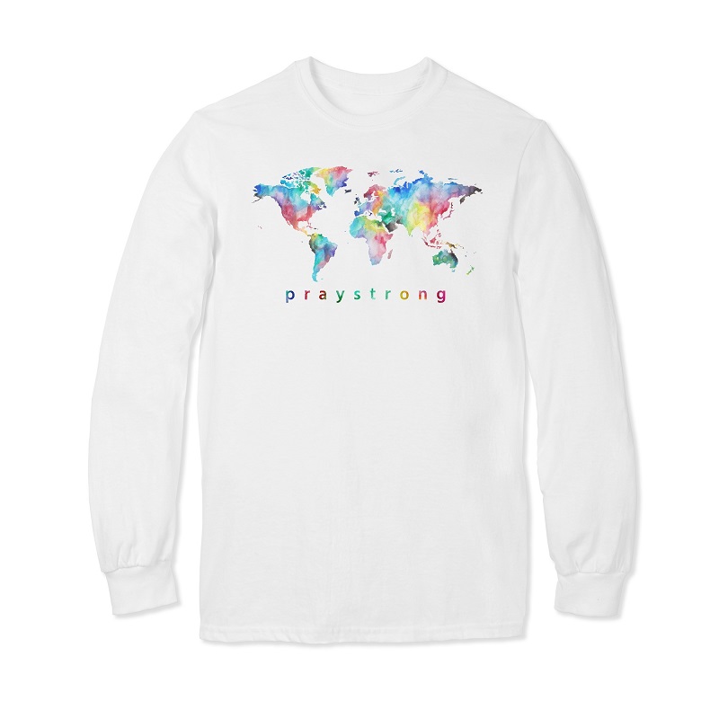 PrayStrong World Watercolor Long Sleeve T-shirt