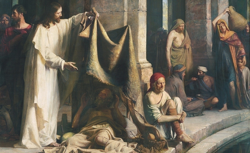Christ Lifts the Mat at the Pool of Bethesda by Carl Heimrich Bloch
