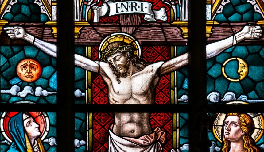 Stained Glass Window of the Passion of Christ