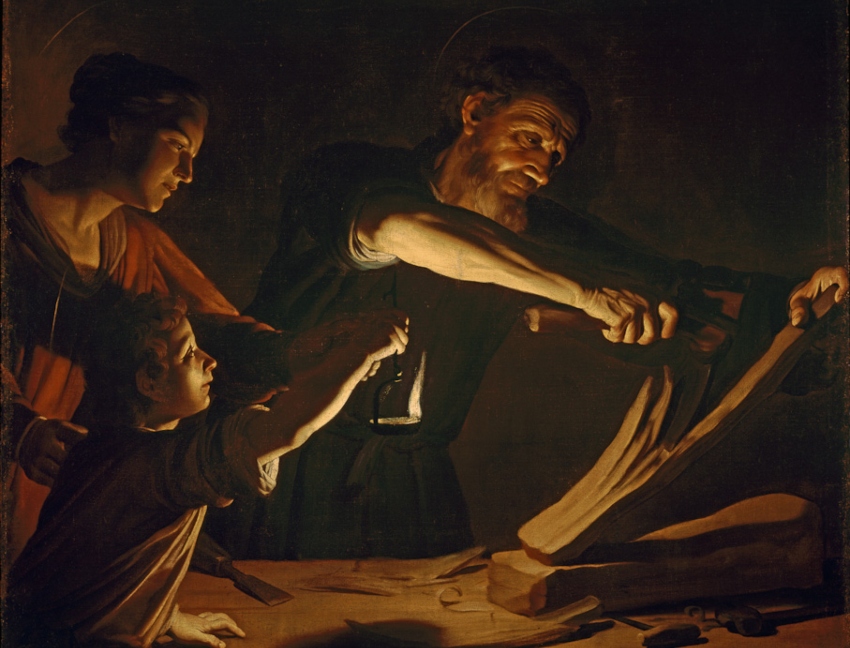 The Holy Family in the Carpenter's Shop by Gerrit van Honthorst 
