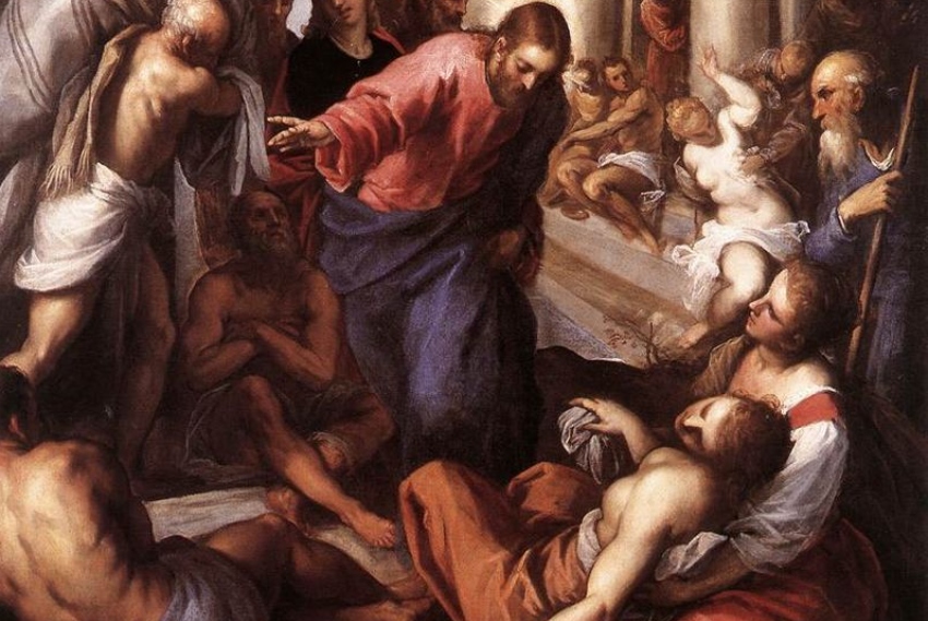Jesus Heals the Paralytic at Bethesda by Palma ill Giovane
