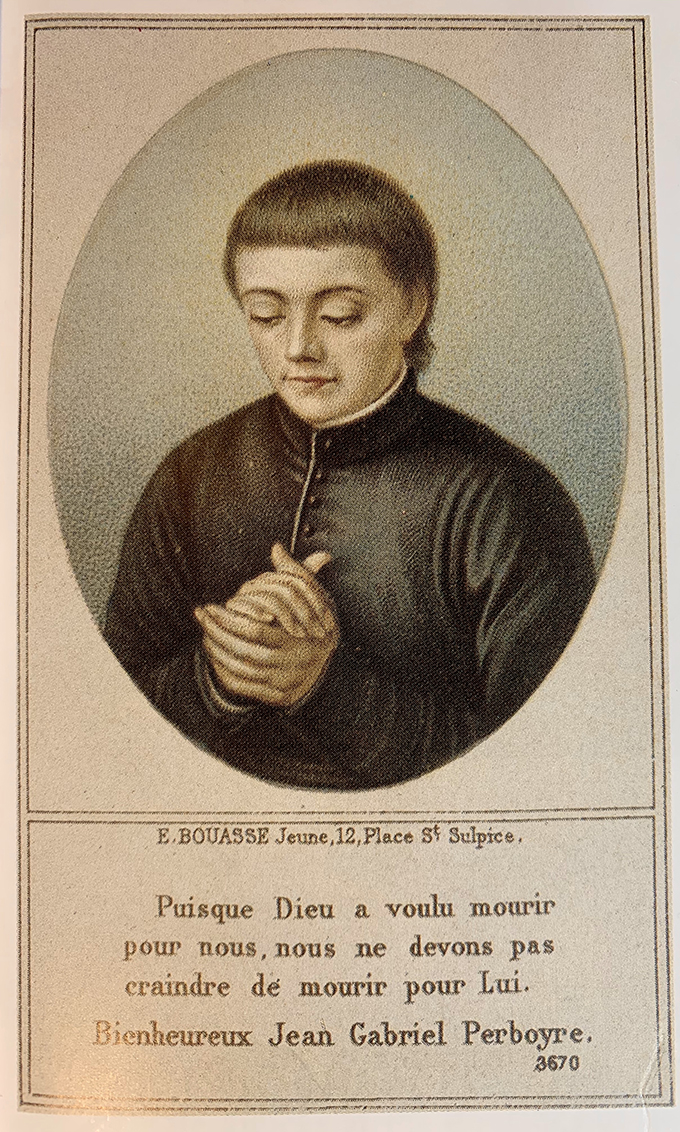 Holy Card for St. Jean-Gabriel Perboyre, found in the breviary of St. Therese the Little Flower