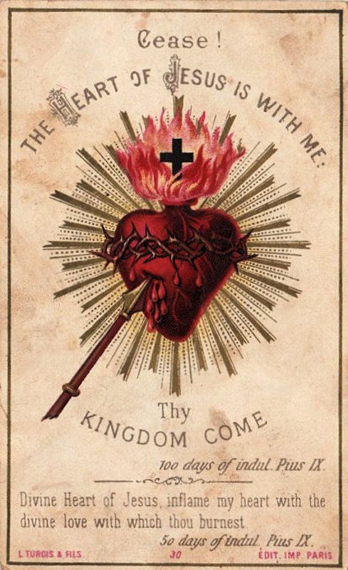 Vintage Sacred Heart Holy Card
