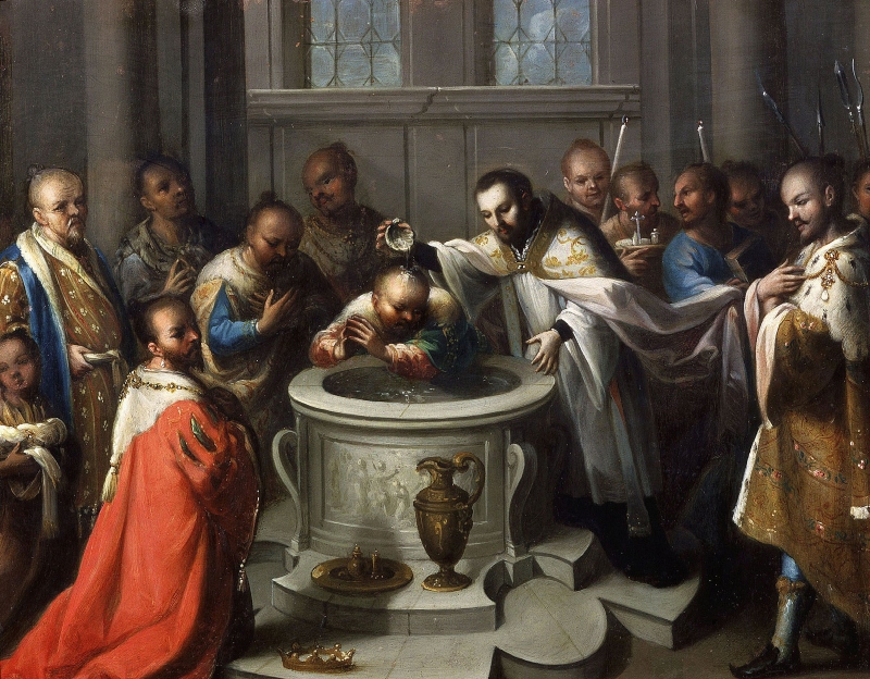 St. Francis baptizing natives