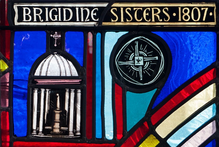 Transept Window Honoring the Brigidine Sisters & St. Brigid's Cross at Tullow, County Carlow, Ireland